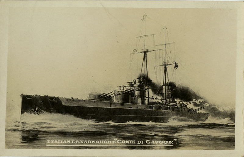 Battleship Conte Di Cavour postard