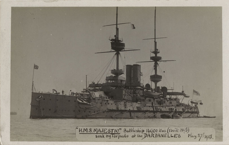 H.M.S. Majestic postcard