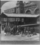 Immigration station, Ellis Island, N.Y.: immigrants entering building