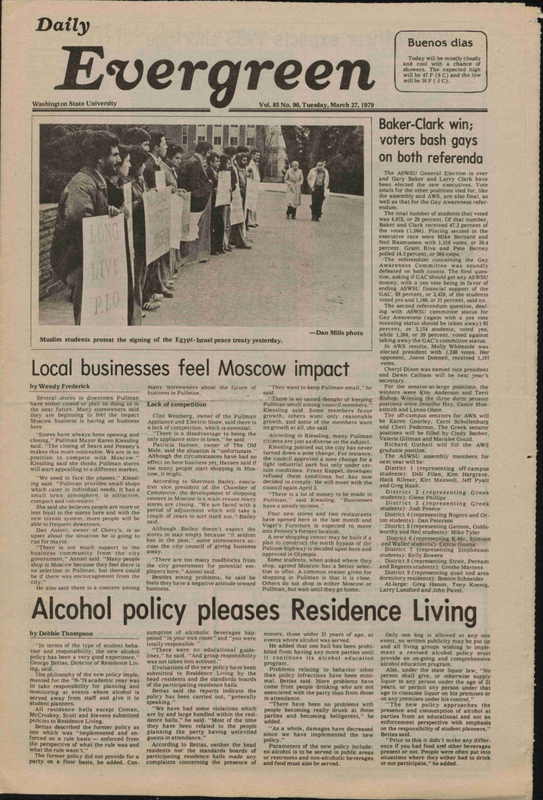 Evergreen, 1979-03-27 pg 1 