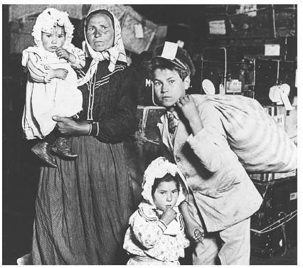 Italian Family Arriving at Ellis Island