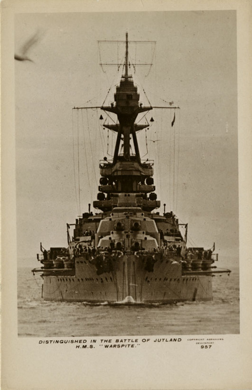 H.M.S. Warspite postcard