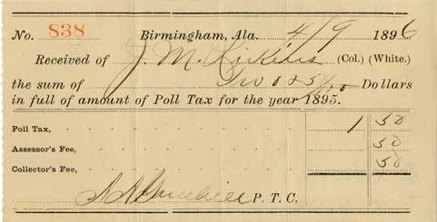 Poll Tax Receipt