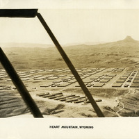 Aerial photograph of Heart Mountain Relocation Center