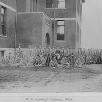 Cadets Beside Administration Building ca. 1897