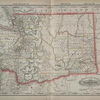 Railroad and county map of Washington, (1889)