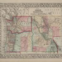 Map of Oregon, Washington, Idaho and part of Montana, (1869)